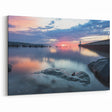 Minnesota Lakeside Sunset Lighthouse - Framed and Canvas Wall Art Decor