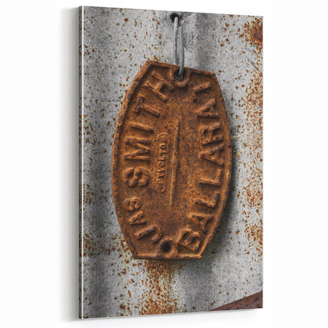 Rustic Wall Art: Vintage Metal Tag – Farmhouse Industrial Decor Print