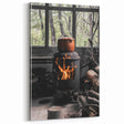 Rustic Wall Art: Wood Stove & Clay Pot – Cozy Farmhouse Decor Print