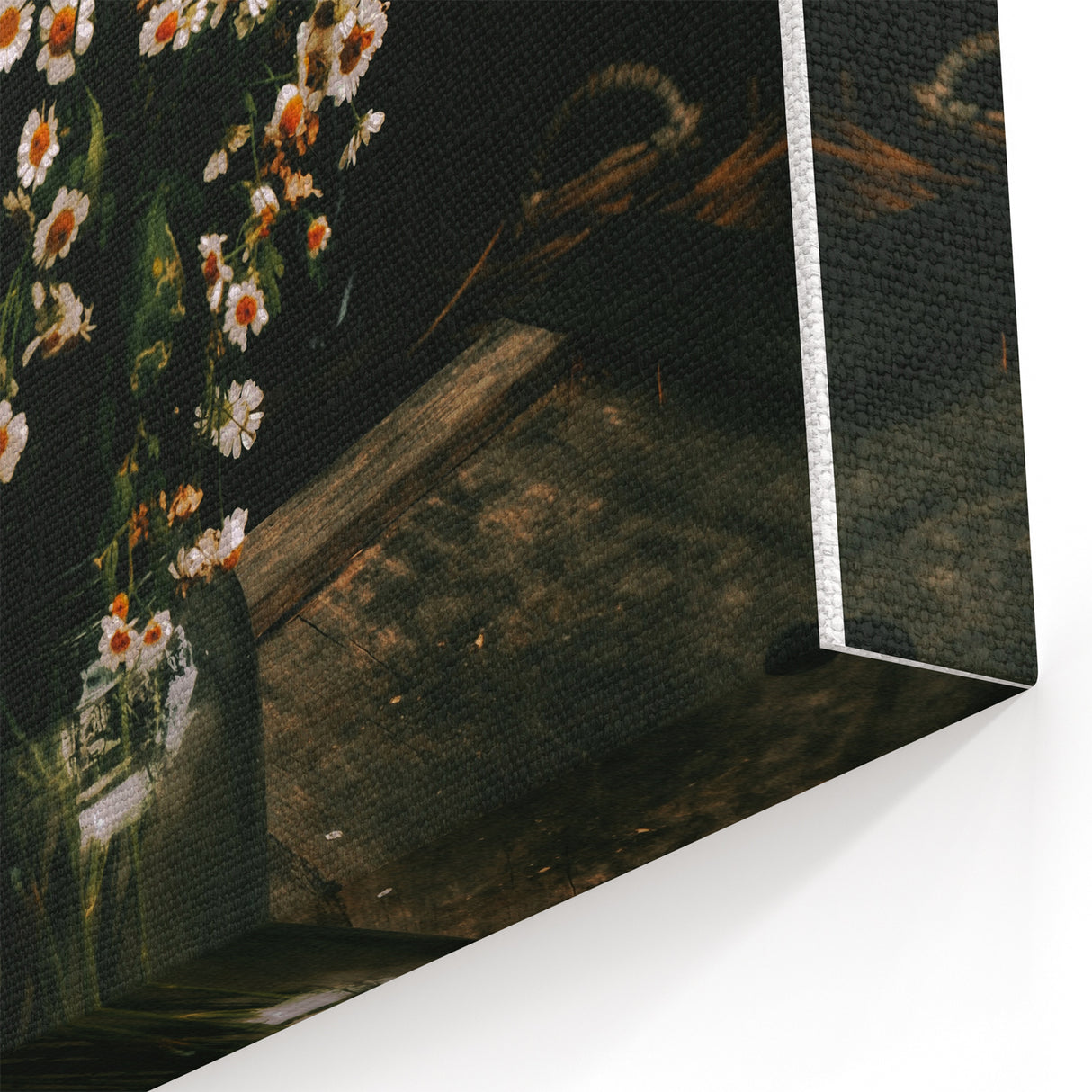 Rustic Wall Art: Wildflowers in Glass Jar – Farmhouse Floral Decor Print