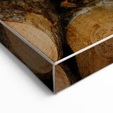 Rustic Wall Art: Stacked Logs Close-Up – Farmhouse Nature Decor Print