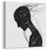 Bohemian Wall Art | Dark Abstract Boho Decor Canvas | Eclectic Art Print