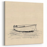 Bohemian Wall Art | Serene Boho Boat Decor Canvas | Eclectic Art Print