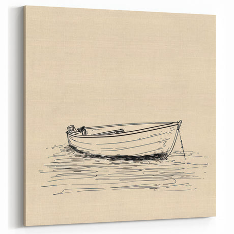 Bohemian Wall Art | Serene Boho Boat Decor Canvas | Eclectic Art Print