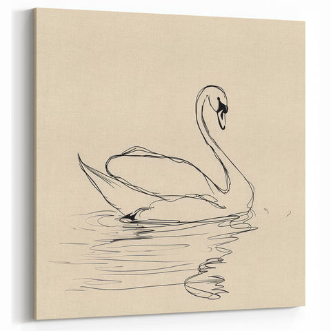 Bohemian Wall Art | Graceful Swan Boho Decor Canvas | Eclectic Art Print