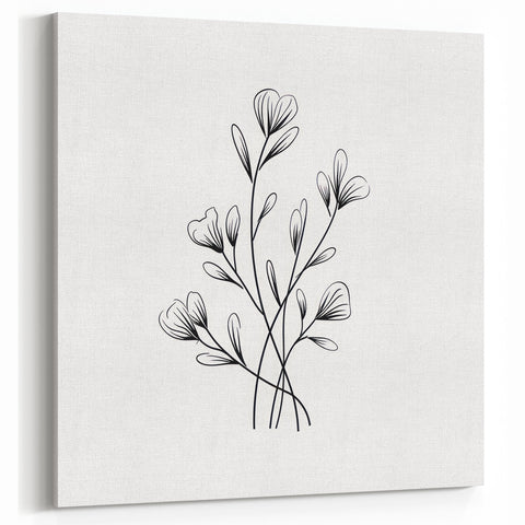 Bohemian Wall Art | Minimalist Floral Boho Decor Canvas | Eclectic Art Print
