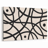 Bohemian Wall Art | Abstract Black Line Boho Canvas | Eclectic Art Print