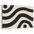 Bohemian Wall Art | Bold Black and White Wavy Line Boho Canvas | Eclectic Art Print