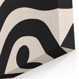 Bohemian Wall Art | Bold Black and White Wavy Line Boho Canvas | Eclectic Art Print