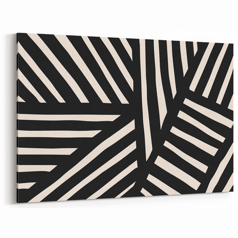 Boho Wall Decor - Modern Black and White Abstract Bohemian Canvas