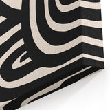 Boho Decor Canvas - Bold Black and White Abstract Bohemian Wall Art