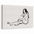 Boho Chic Wall Art - Minimalist Line Art Nude Figure Bohemian Canvas