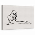 Bohemian Wall Art - Minimalist Line Art Nude in Relaxed Pose Canvas