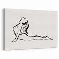 Bohemian Wall Art - Minimalist Line Art Nude in Relaxed Pose Canvas