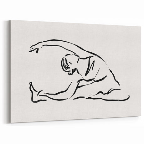 Boho Chic Wall Art - Minimalist Line Art Yoga Pose Bohemian Canvas