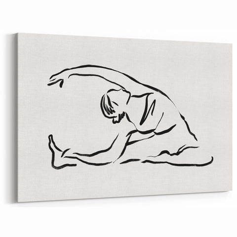 Boho Chic Wall Art - Minimalist Line Art Yoga Pose Bohemian Canvas