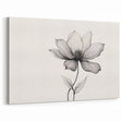 Boho Wall Decor - Delicate Black and White Floral Line Art Bohemian Canvas