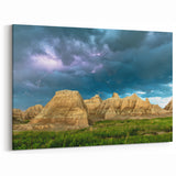 South Dakota Wall Art - Lightning Over Badlands National Park Landscape