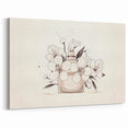 Boho Wall Decor - Elegant Floral Perfume Bottle Bohemian Canvas Art