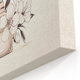 Boho Wall Decor - Elegant Floral Perfume Bottle Bohemian Canvas Art
