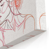 Boho Chic Wall Art - Abstract Line Art Female Portrait in Red and Black