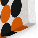 Retro Circle Pattern Wall Art - Bold Bohemian Black and Orange Canvas