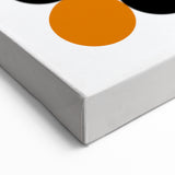 Retro Circle Pattern Wall Art - Bold Bohemian Black and Orange Canvas