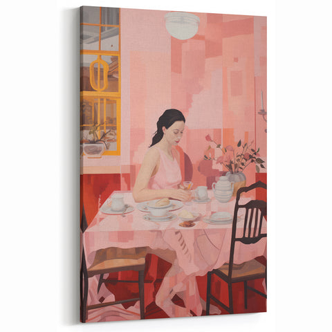 Modern Electric Dining Scene Canvas – Abstract Electric Art Print