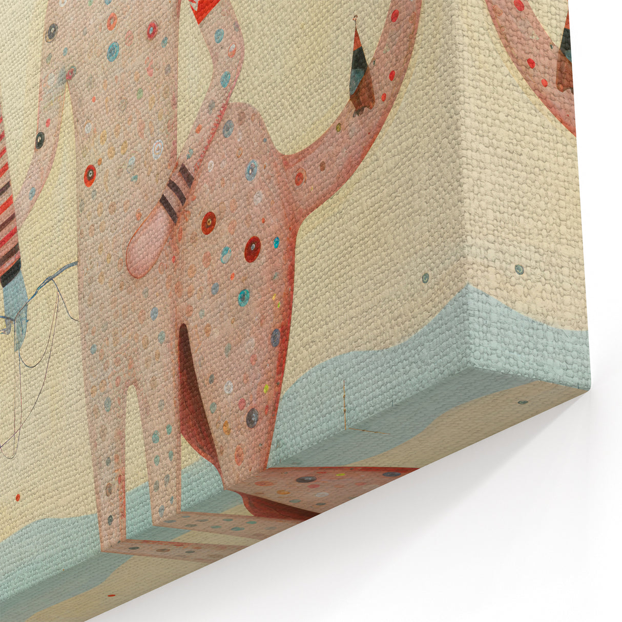 Whimsical Electric Cat Duo Canvas – Playful Modern Art Print