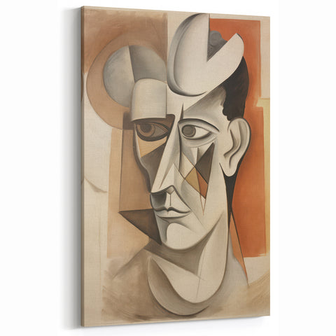 Electric Cubist Portrait Art - Modern Abstract Geometric Wall Decor