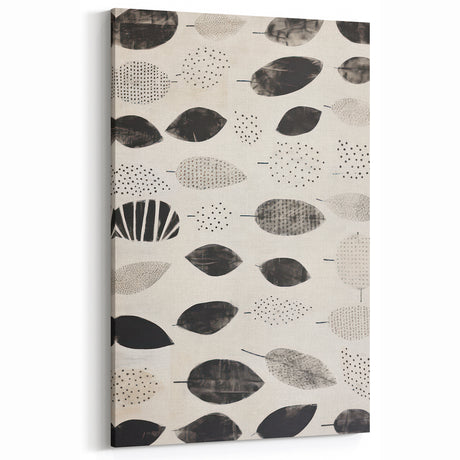Modern Electric Leaf Art - Monochrome Abstract Botanical Wall Decor