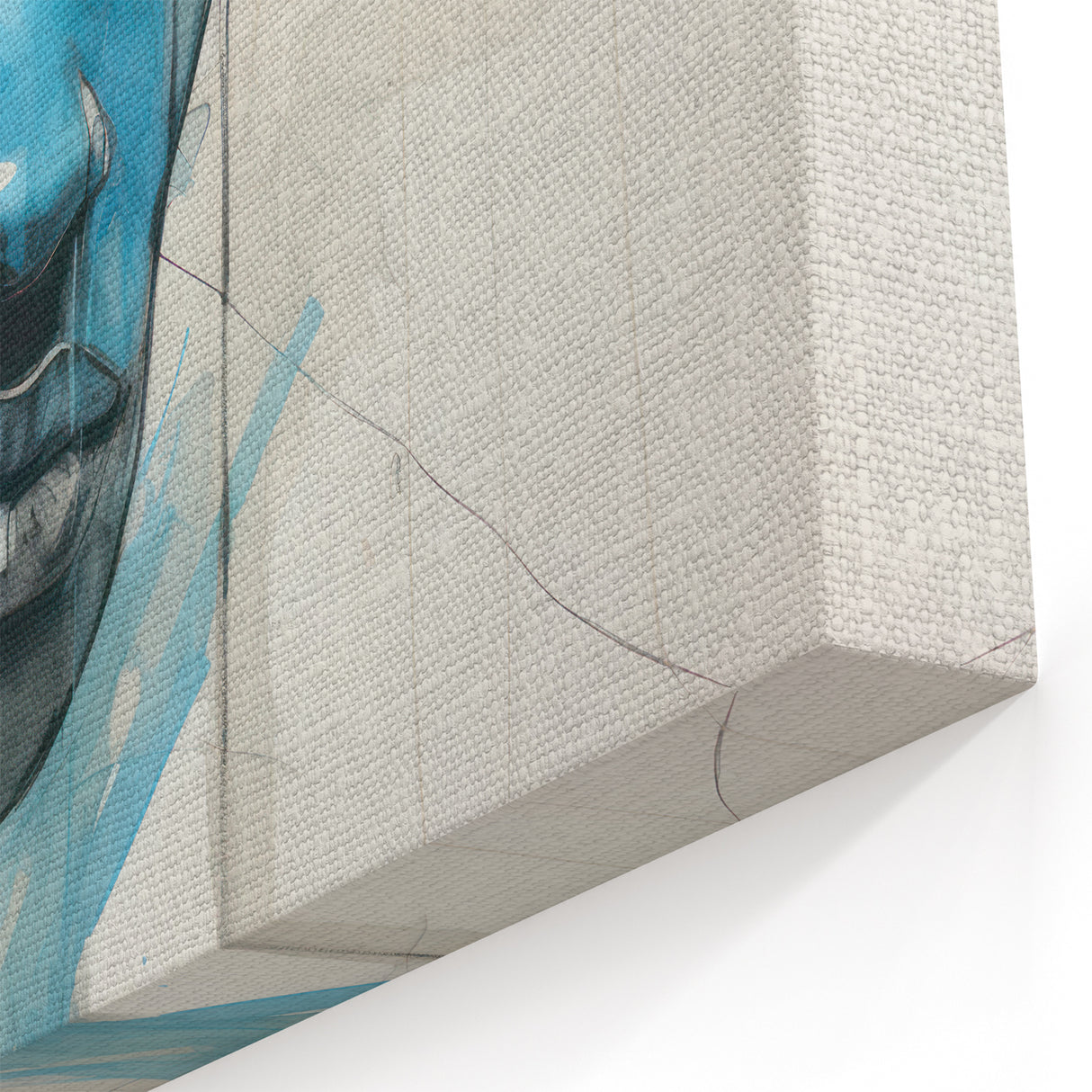 Abstract Electric Portrait - Expressive Blue and Black Minimalist Art