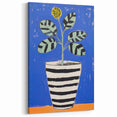 Vibrant Electric Botanical Art - Modern Blue and Yellow Plant Wall Decor