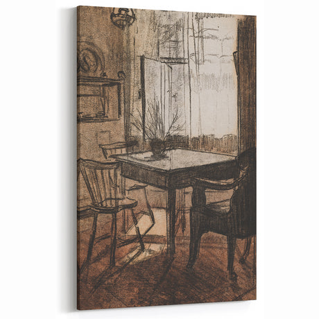Vintage Interior Gothic Canvas – Dark Elegant Room Gothic Wall Art Decor