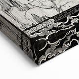 Dark Decor Style - Mysterious Owls Illustration on Gothic Canvas Print