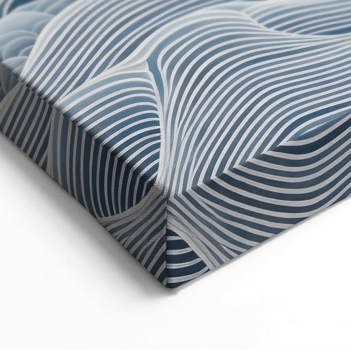 Abstract Electric Wave Art - Flowing Blue and White Modern Decor Canvas