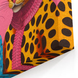 Vibrant Electric Animal Art - Colorful Cat Duo Portrait Modern Canvas