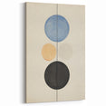 Vertical Geometric Circle Art - Modern Blue and Black Wall Canvas Decor