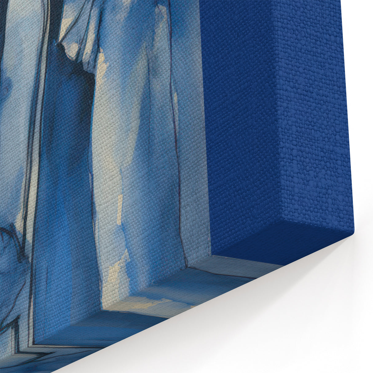 Blue Electric Art Canvas – Modern Reading Scene Electric Wall Decor
