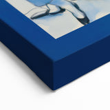 Blue Electric Art Canvas – Modern Reading Scene Electric Wall Decor