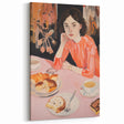 Contemplative Electric Art Canvas – Vibrant Breakfast Scene Wall Decor