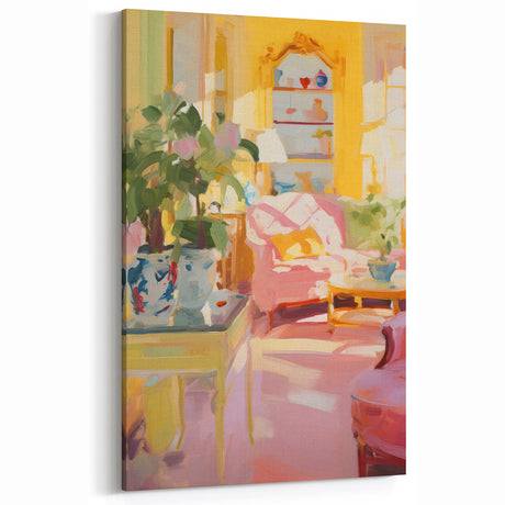 Vibrant Cozy Interior Electric Art Canvas – Pastel Room Decor