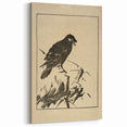 Minimalist Bird Grunge Art - Abstract Black and White Canvas Print