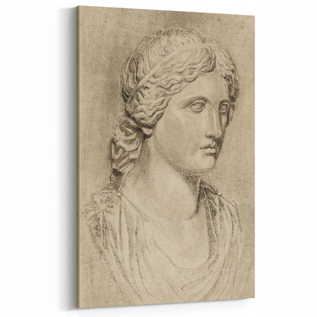 Classical Bust Grunge Art - Distressed Canvas Print - Vintage Decor