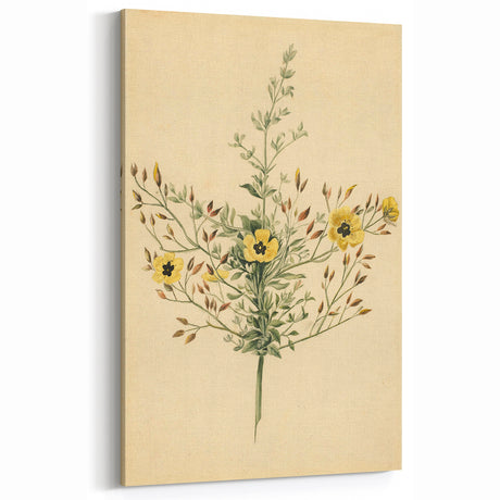 Vintage Grunge Floral Art Print - Distressed Botanical Wall Decor