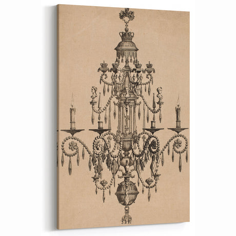 Vintage Grunge Chandelier Art - Distressed Canvas Print for Modern Decor