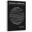 Bohemian Wall Art | Black & White Bauhaus Wavy Lines Canvas | Eclectic Print