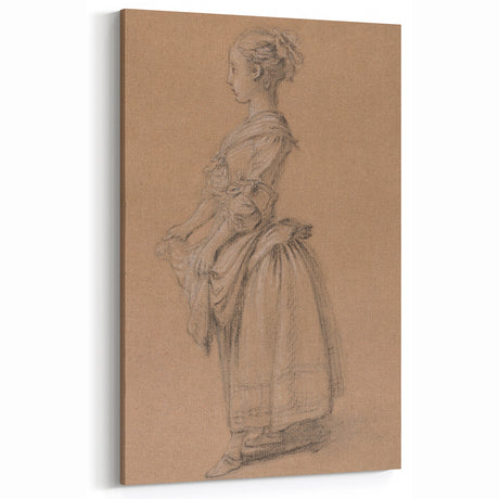 Vintage Woman Sketch Art | Grunge Canvas Print | Urban Retro Decor