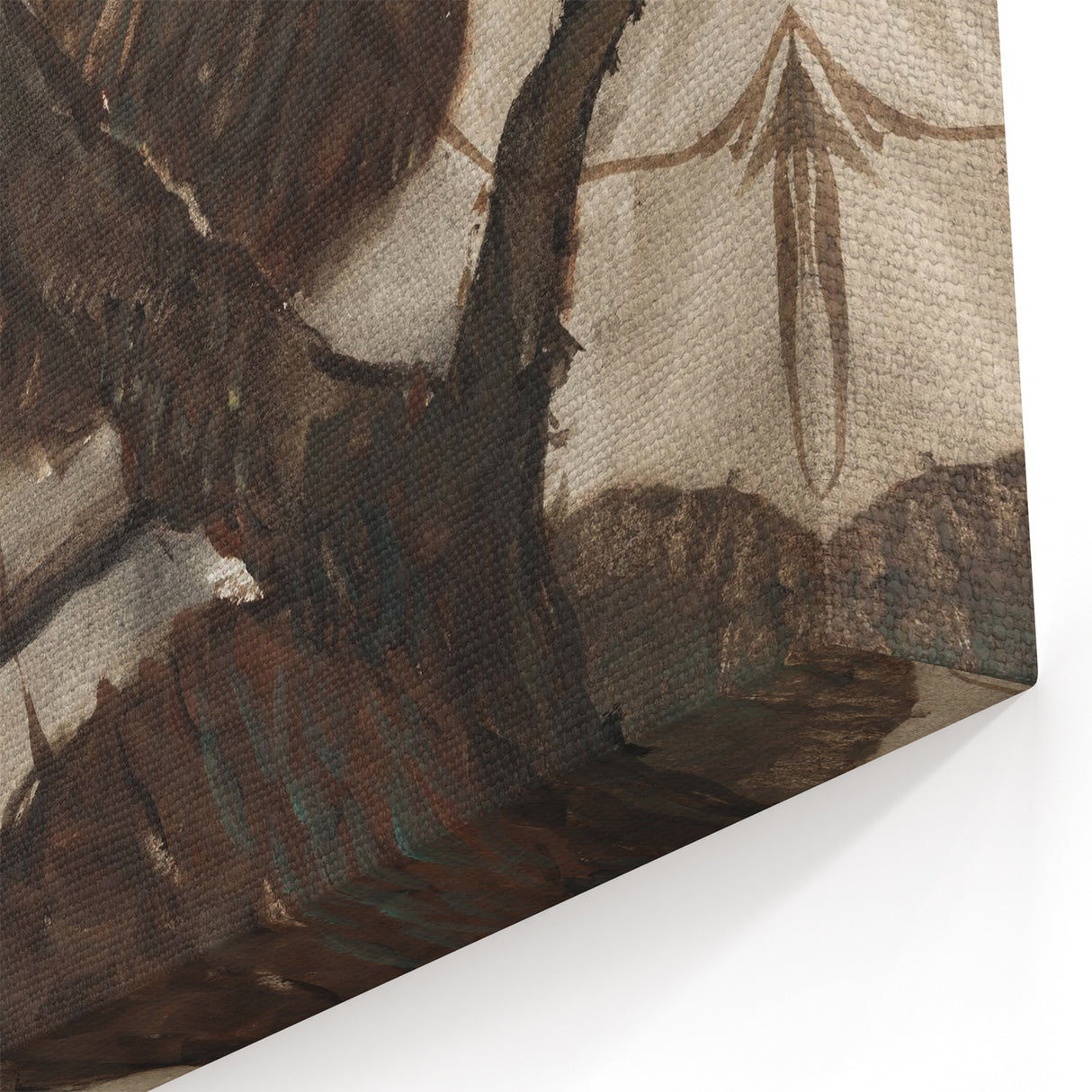Abstract Grunge Painting - Pinecone Canvas for Rustic Modern Decor