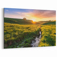 Minnesota Sunrise Hillside - Framed and Canvas Wall Art for Home Decor